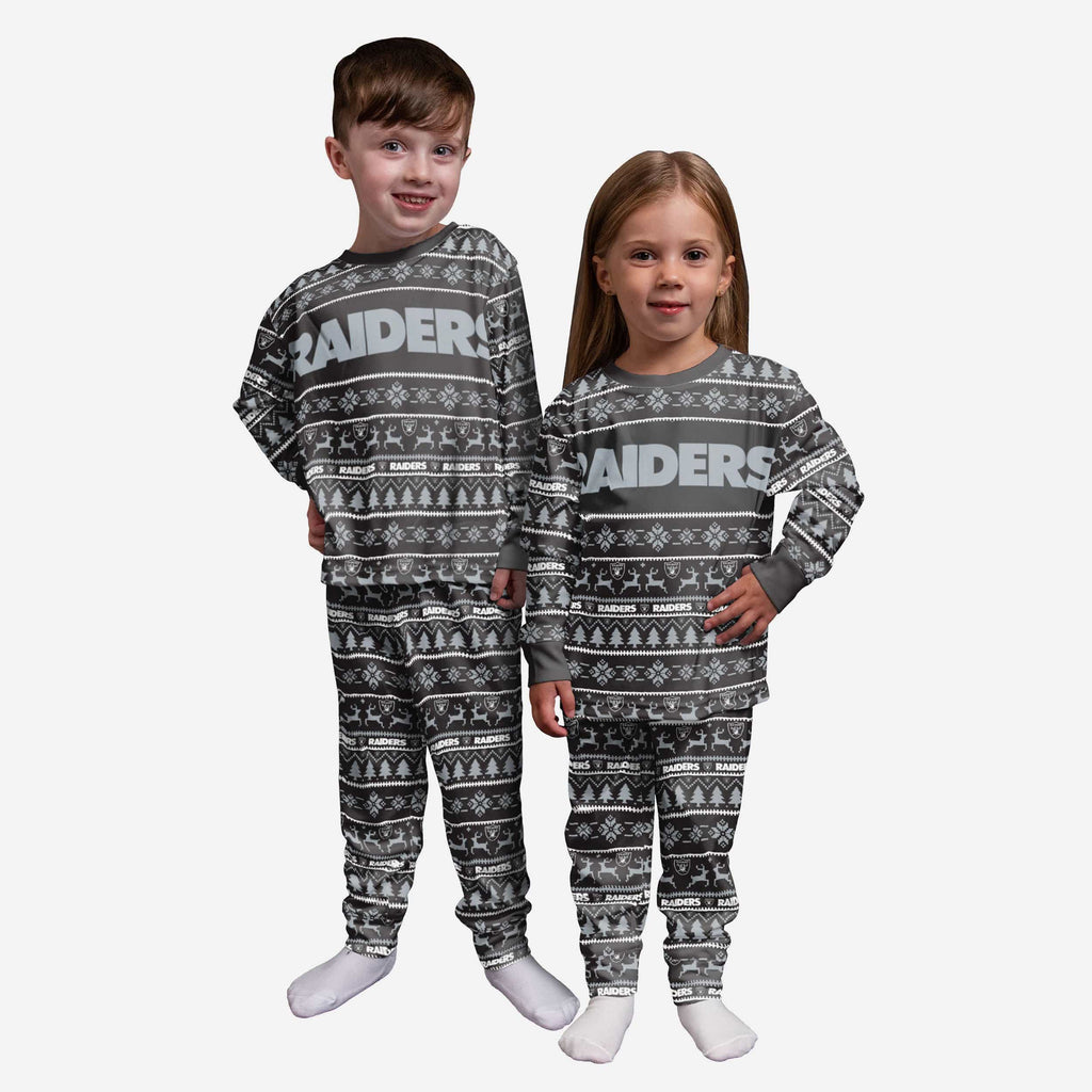 Las Vegas Raiders Toddler Family Holiday Pajamas FOCO 2T - FOCO.com