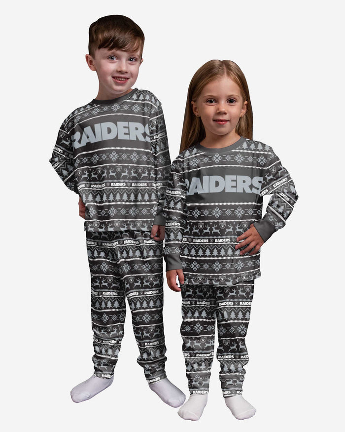 Las Vegas Raiders Toddler Family Holiday Pajamas FOCO 2T - FOCO.com