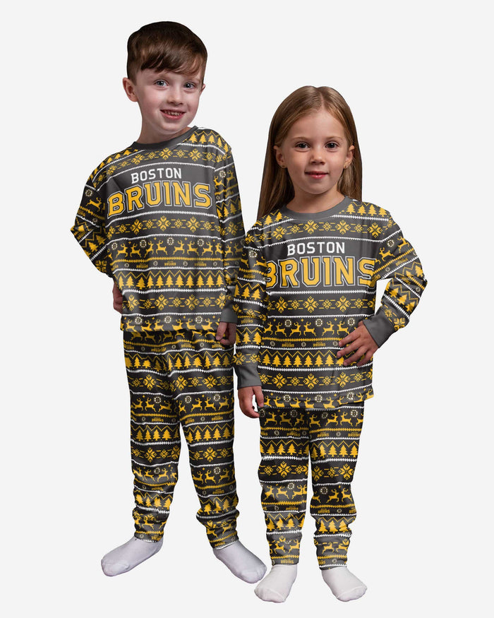 Boston Bruins Toddler Family Holiday Pajamas FOCO 2T - FOCO.com