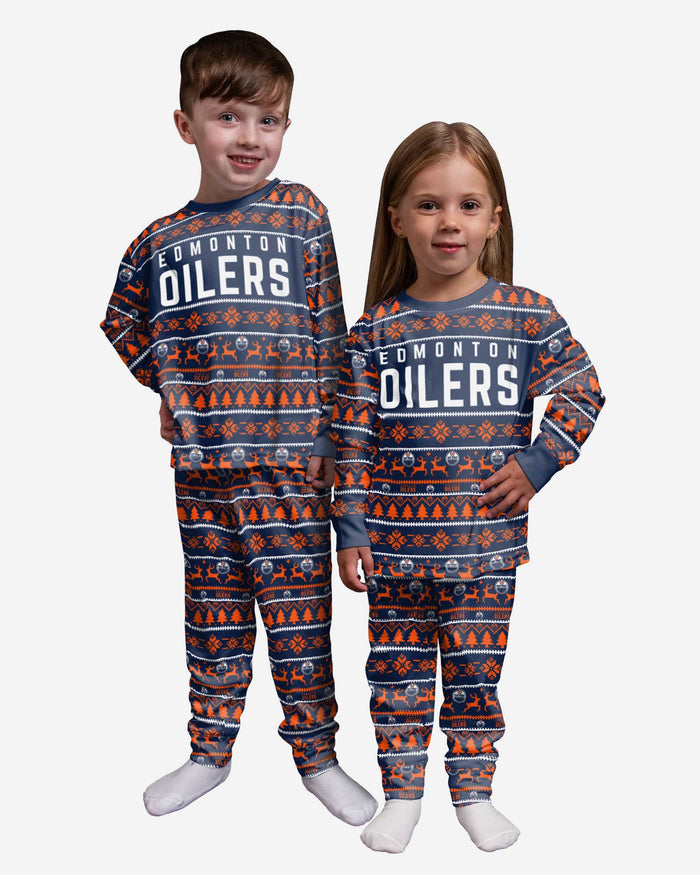 Edmonton Oilers Toddler Family Holiday Pajamas FOCO 2T - FOCO.com