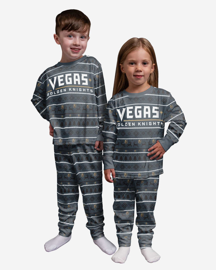 Vegas Golden Knights Toddler Family Holiday Pajamas FOCO 2T - FOCO.com