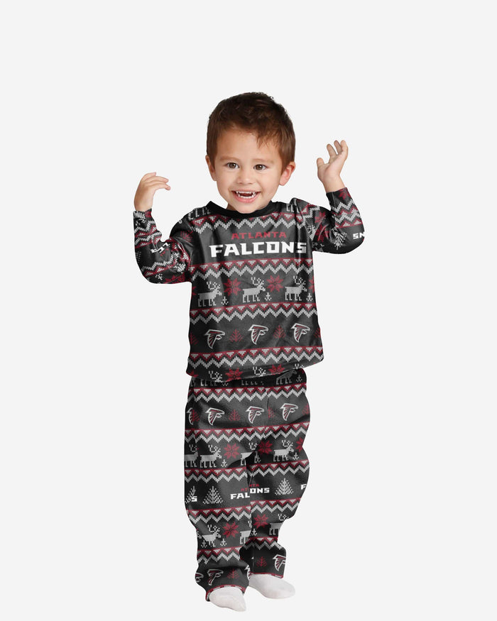 Atlanta Falcons Toddler Ugly Pattern Family Holiday Pajamas FOCO 2T - FOCO.com