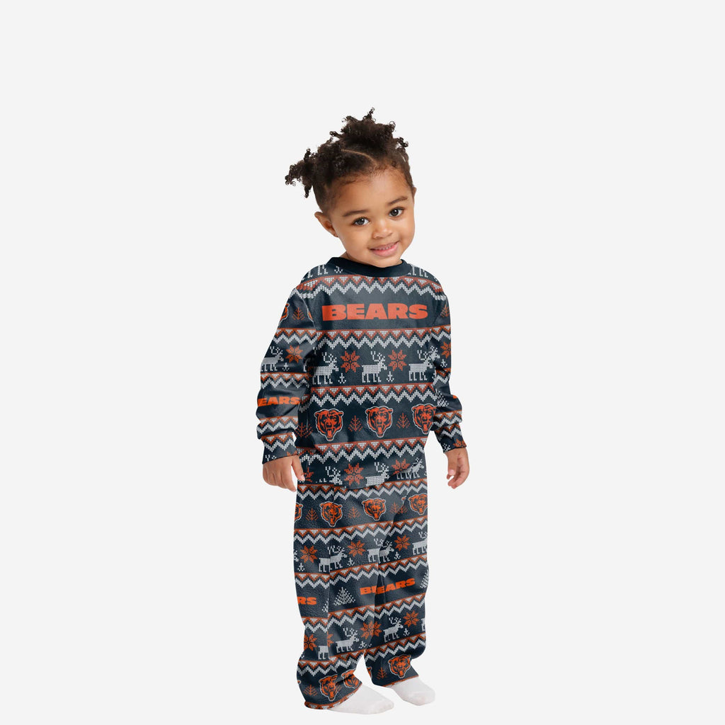 Chicago Bears Toddler Ugly Pattern Family Holiday Pajamas FOCO 2T - FOCO.com