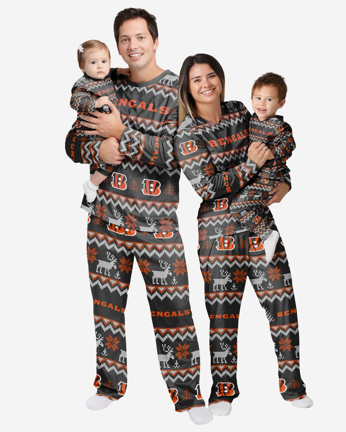 Cincinnati Bengals Toddler Ugly Pattern Family Holiday Pajamas FOCO - FOCO.com