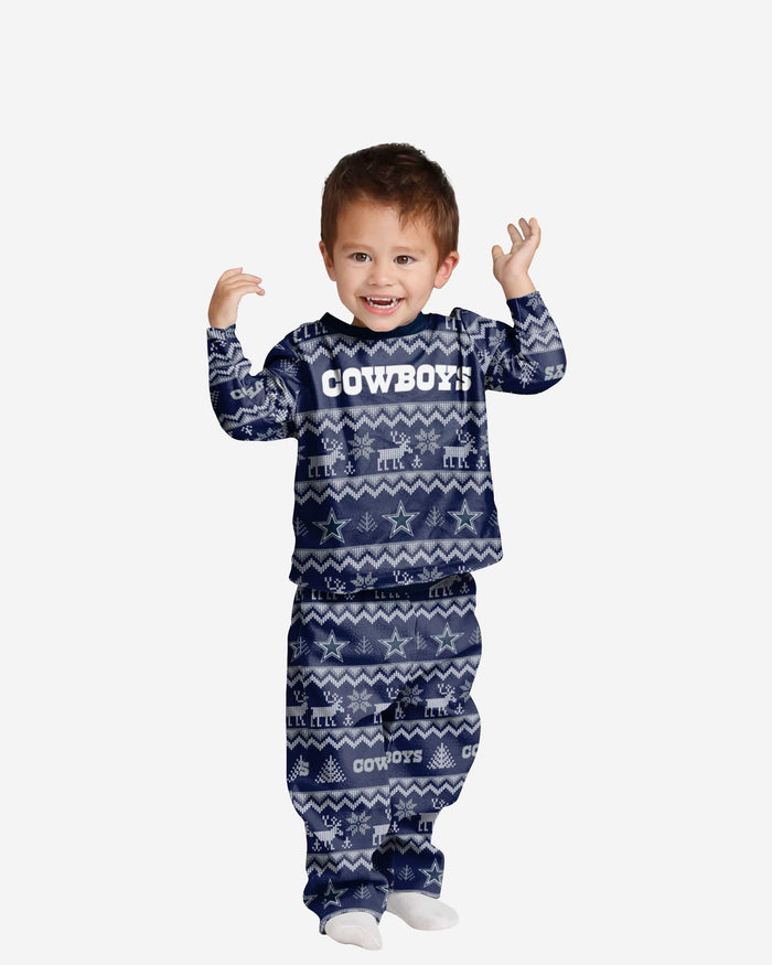 Dallas Cowboys Toddler Ugly Pattern Family Holiday Pajamas FOCO 2T - FOCO.com