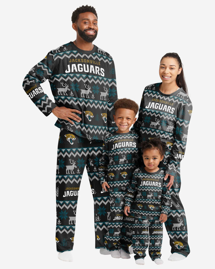 Jacksonville Jaguars Toddler Ugly Pattern Family Holiday Pajamas FOCO - FOCO.com