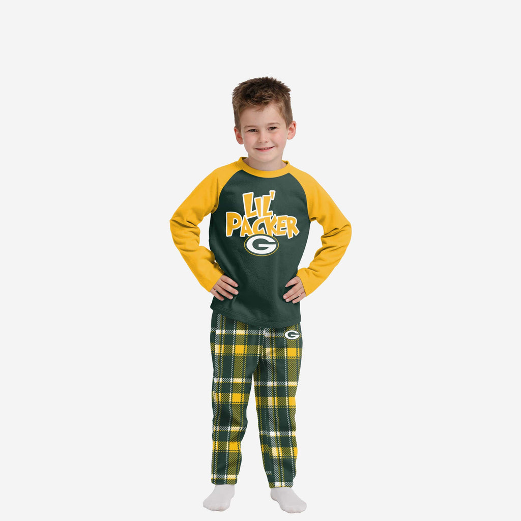 Green Bay Packers Toddler Plaid Family Holiday Pajamas FOCO 2T - FOCO.com