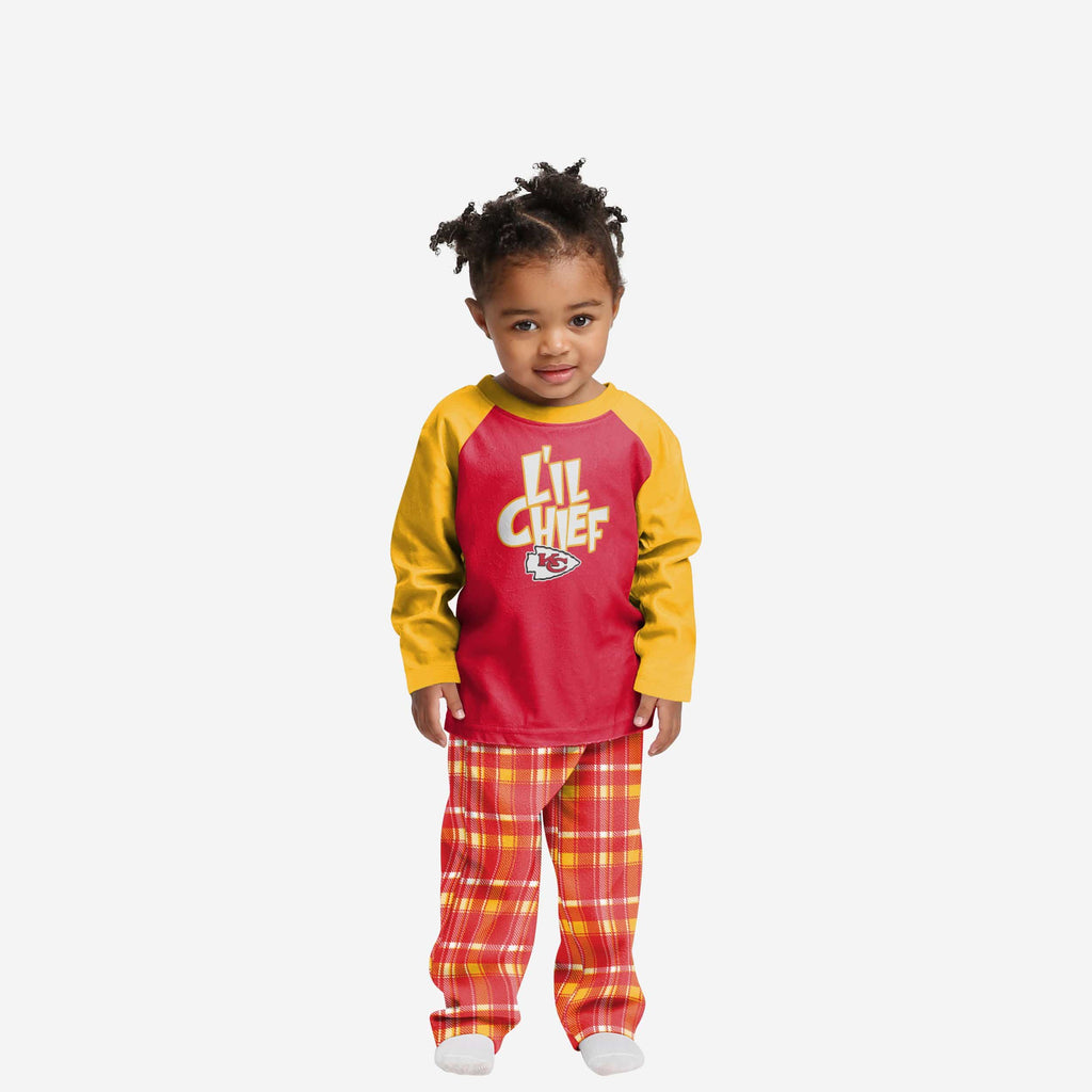 Kansas City Chiefs Toddler Plaid Family Holiday Pajamas FOCO 2T - FOCO.com