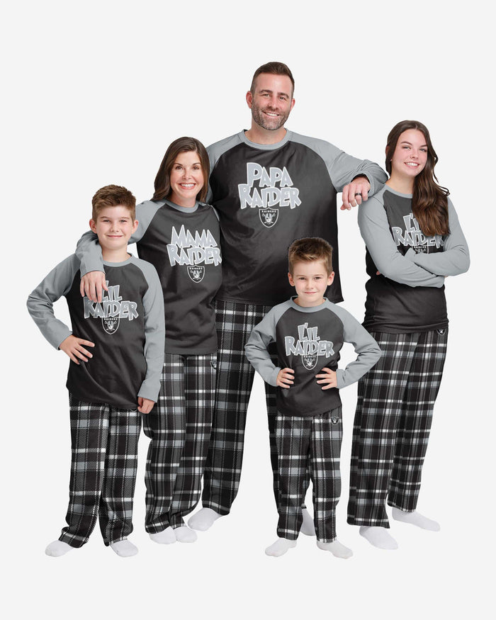 Las Vegas Raiders Toddler Plaid Family Holiday Pajamas FOCO - FOCO.com