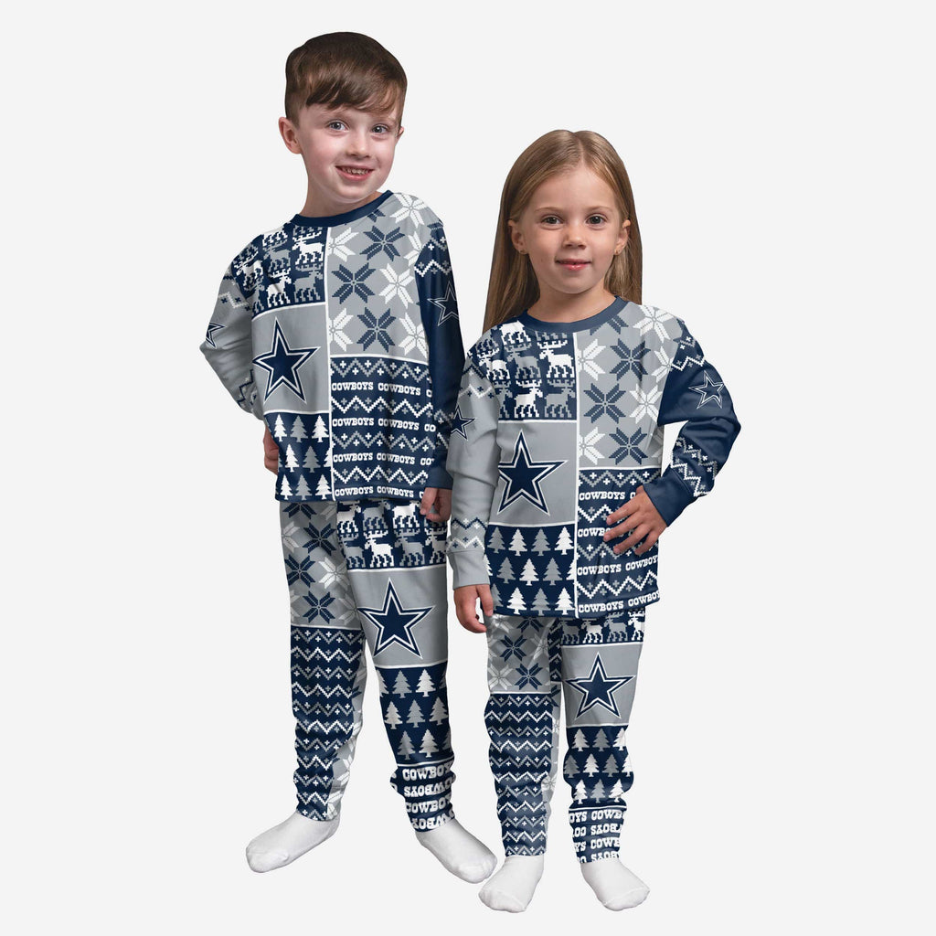 Dallas Cowboys Toddler Busy Block Family Holiday Pajamas FOCO 2T - FOCO.com