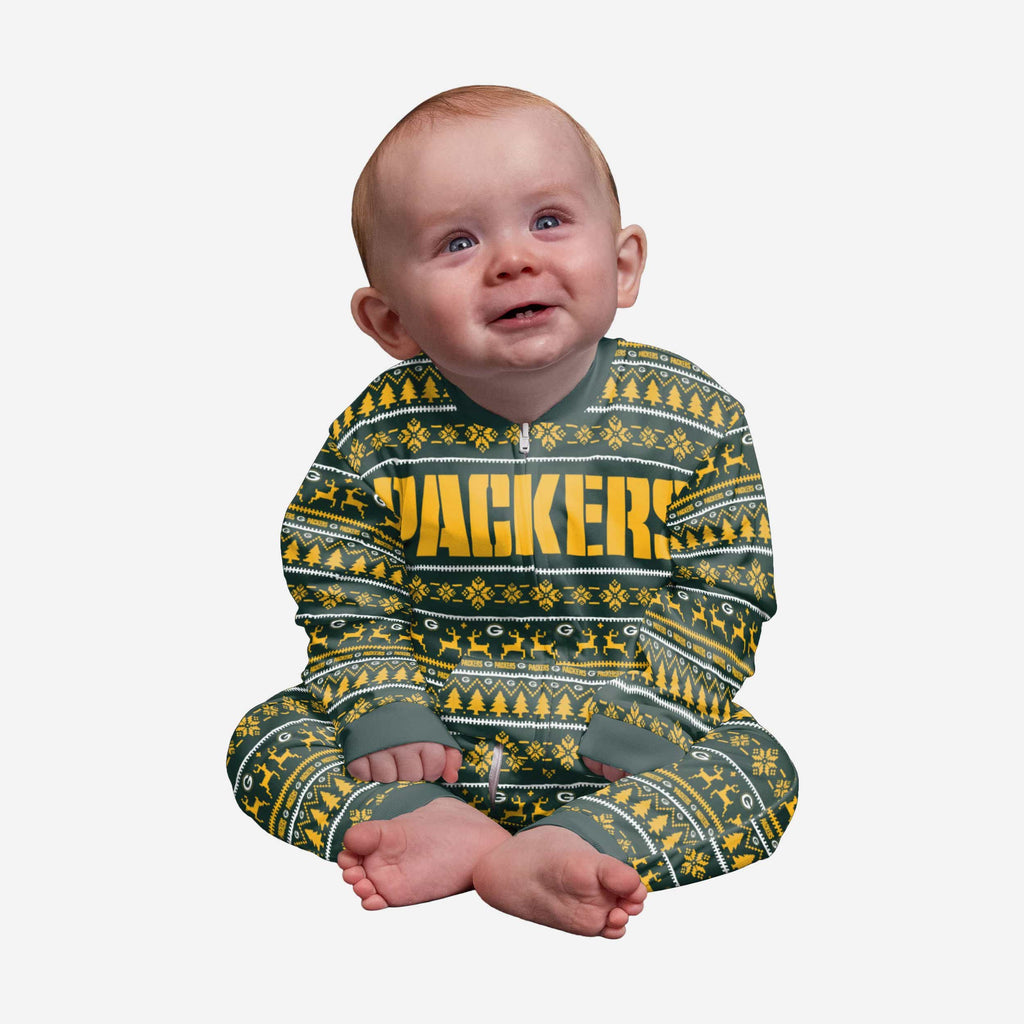 Green Bay Packers Infant Family Holiday Pajamas FOCO 12 mo - FOCO.com