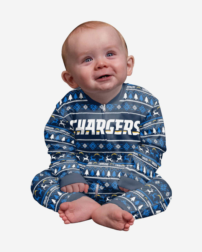 Los Angeles Chargers Infant Family Holiday Pajamas FOCO 12 mo - FOCO.com