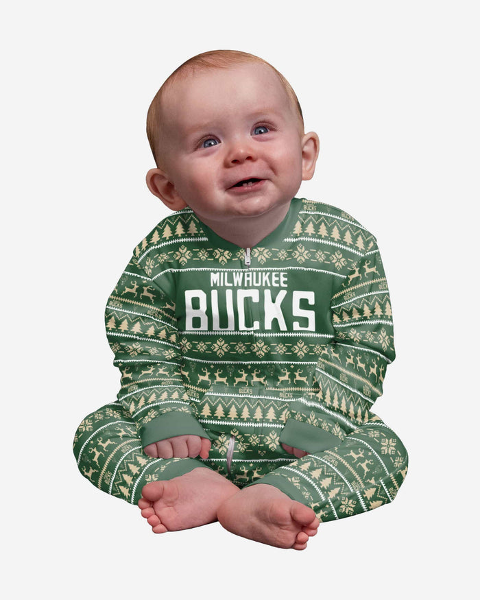 Milwaukee Bucks Infant Family Holiday Pajamas FOCO 12 mo - FOCO.com