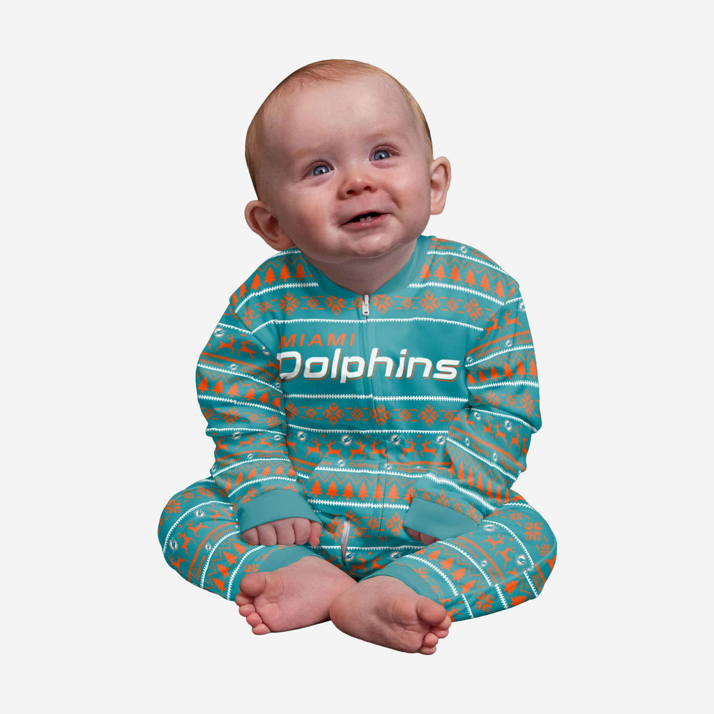 Miami Dolphins Infant Family Holiday Pajamas FOCO 12 mo - FOCO.com