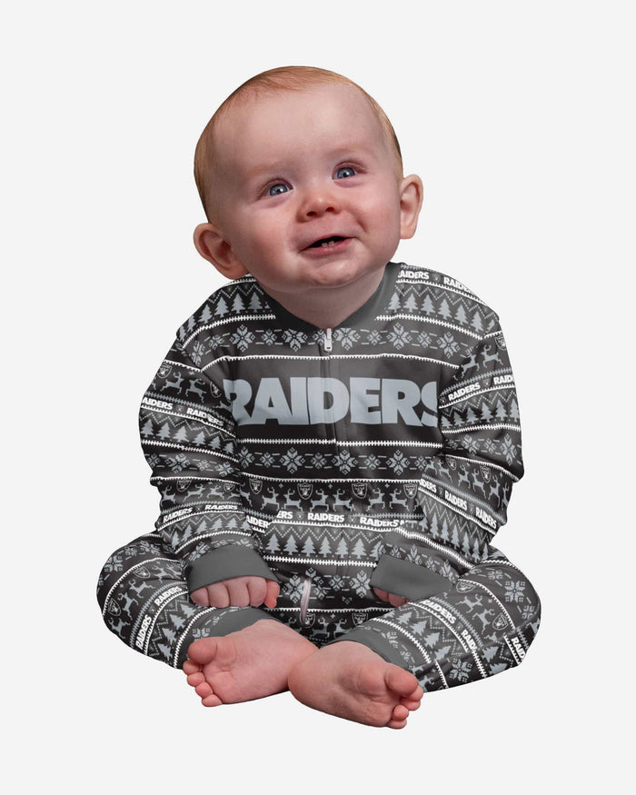 Las Vegas Raiders Infant Family Holiday Pajamas FOCO 12 mo - FOCO.com