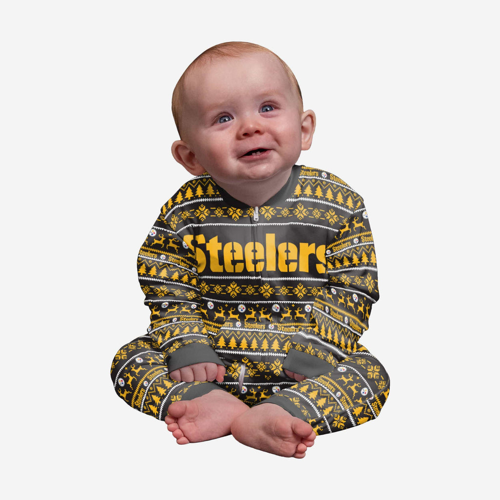 Pittsburgh Steelers Infant Family Holiday Pajamas FOCO 12 mo - FOCO.com