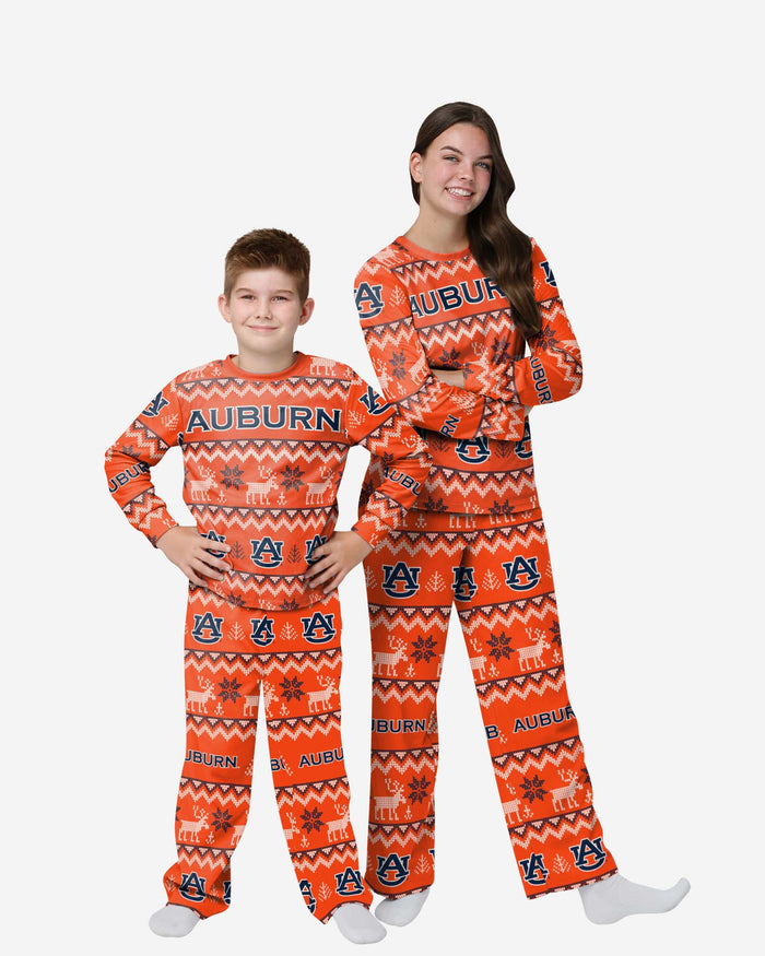 Auburn Tigers Youth Ugly Pattern Family Holiday Pajamas FOCO 4 - FOCO.com