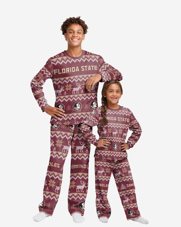 Florida State Seminoles Youth Ugly Pattern Family Holiday Pajamas FOCO 4 - FOCO.com