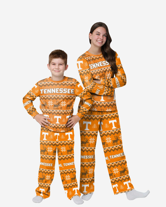 Tennessee Volunteers Youth Ugly Pattern Family Holiday Pajamas FOCO 4 - FOCO.com