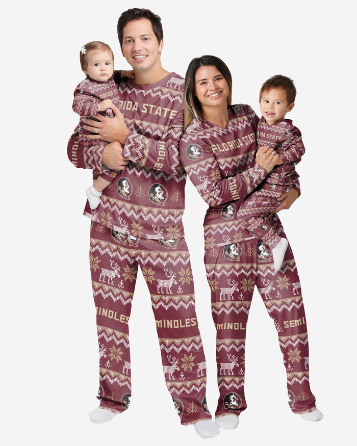 Florida State Seminoles Infant Ugly Pattern Family Holiday Pajamas FOCO - FOCO.com