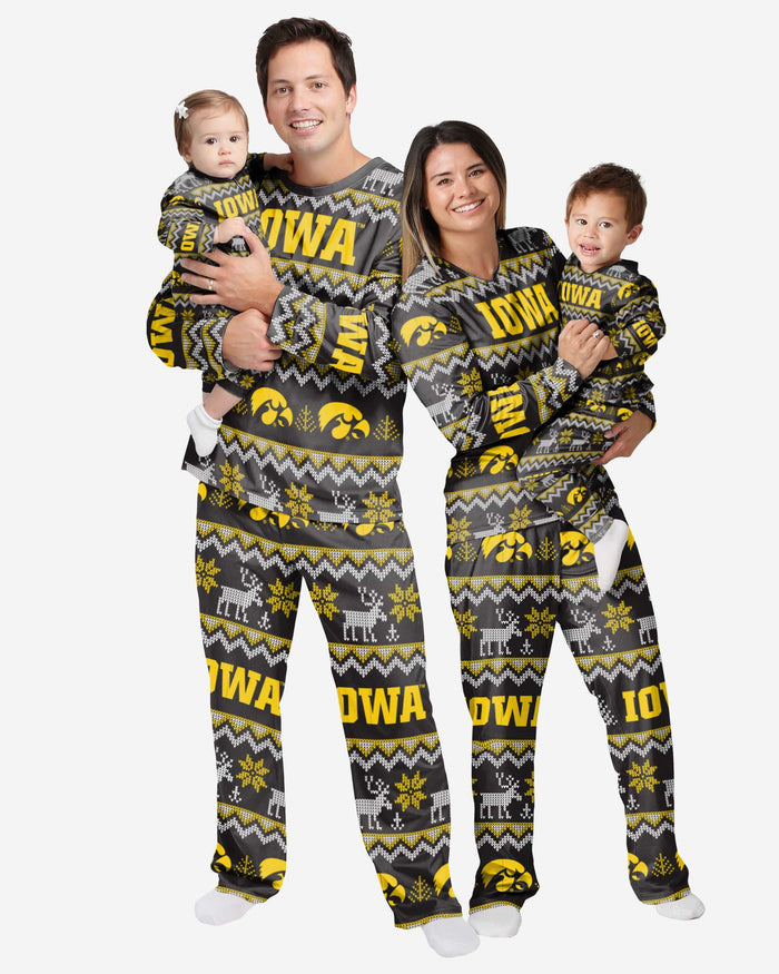 Iowa Hawkeyes Infant Ugly Pattern Family Holiday Pajamas FOCO - FOCO.com
