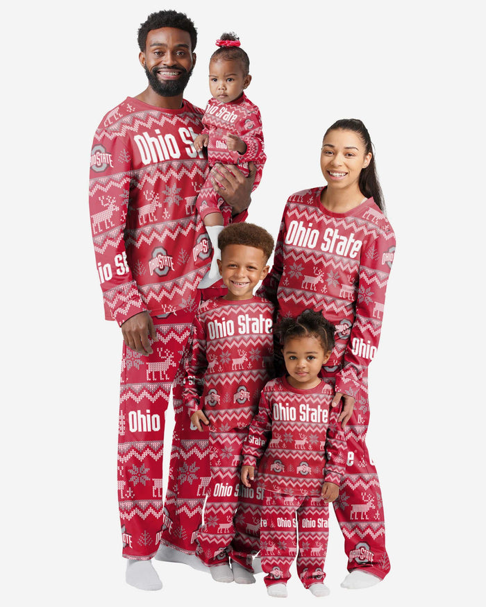 Ohio State Buckeyes Infant Ugly Pattern Family Holiday Pajamas FOCO - FOCO.com