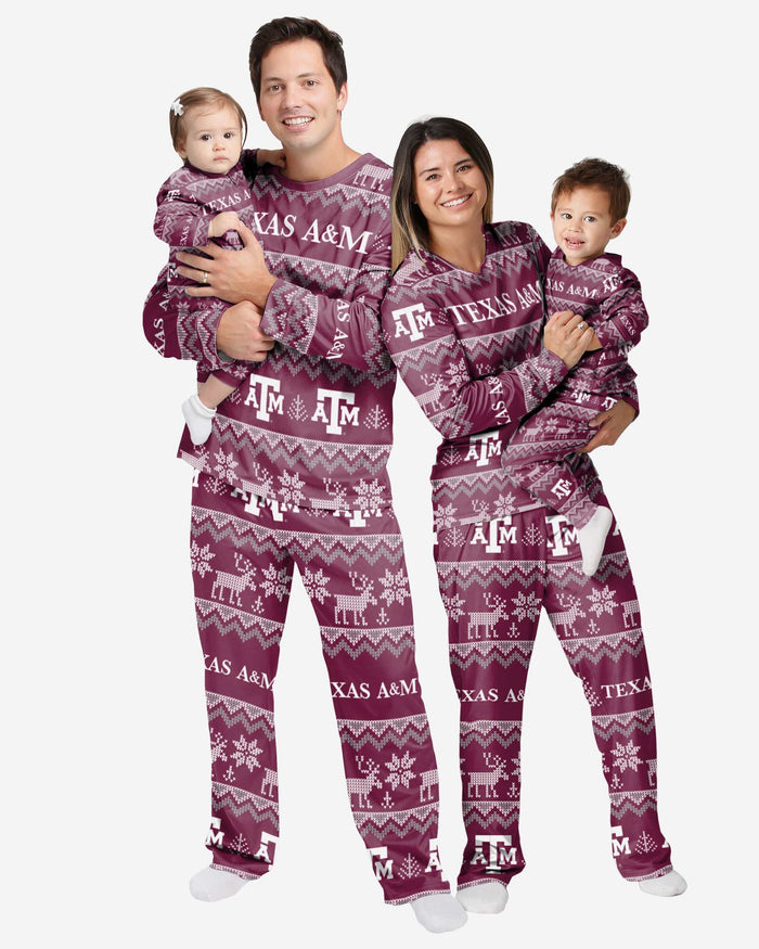 Texas A&M Aggies Infant Ugly Pattern Family Holiday Pajamas FOCO - FOCO.com