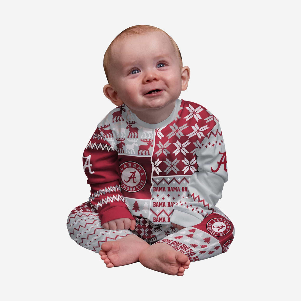 Alabama Crimson Tide Infant Busy Block Family Holiday Pajamas FOCO 12 mo - FOCO.com