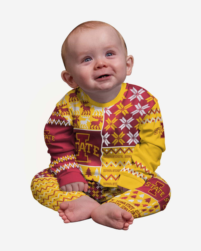 Iowa State Cyclones Infant Busy Block Family Holiday Pajamas FOCO 12 mo - FOCO.com
