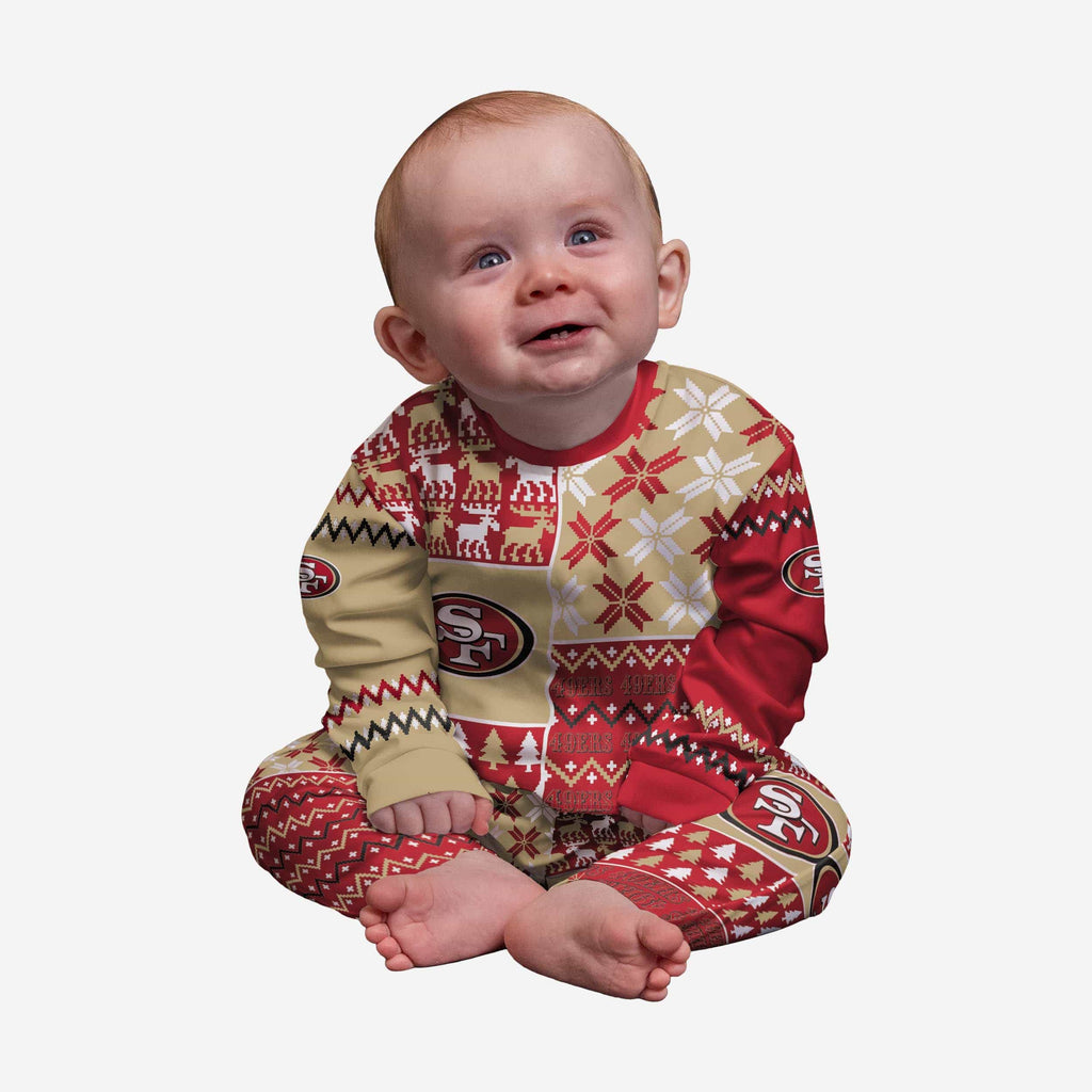 San Francisco 49ers Infant Busy Block Family Holiday Pajamas FOCO 12 mo - FOCO.com