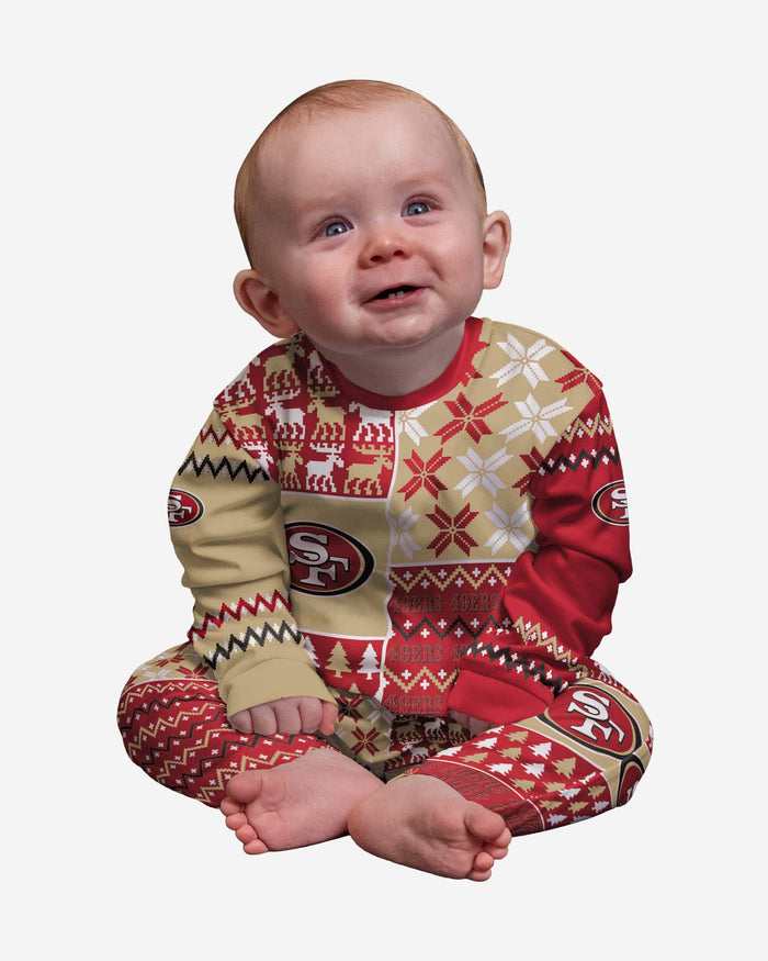 San Francisco 49ers Infant Busy Block Family Holiday Pajamas FOCO 12 mo - FOCO.com