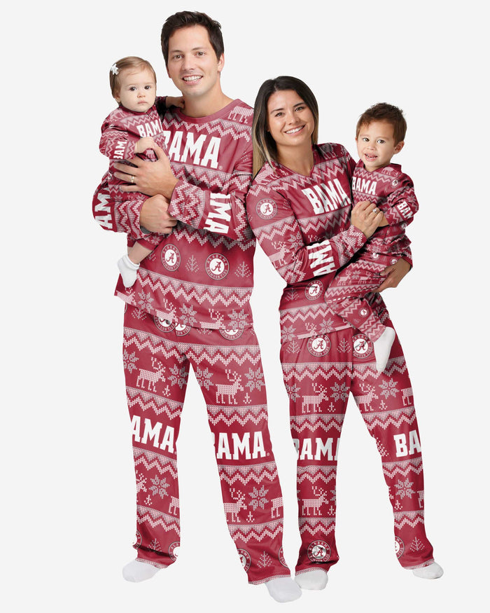 Alabama Crimson Tide Toddler Ugly Pattern Family Holiday Pajamas FOCO - FOCO.com