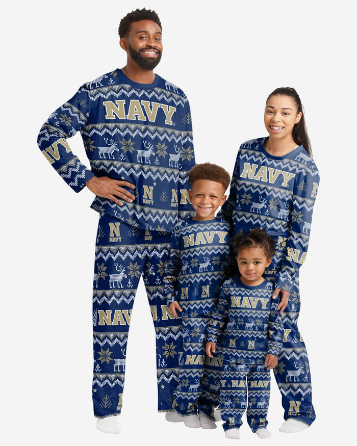 Navy Midshipmen Toddler Ugly Pattern Family Holiday Pajamas FOCO - FOCO.com