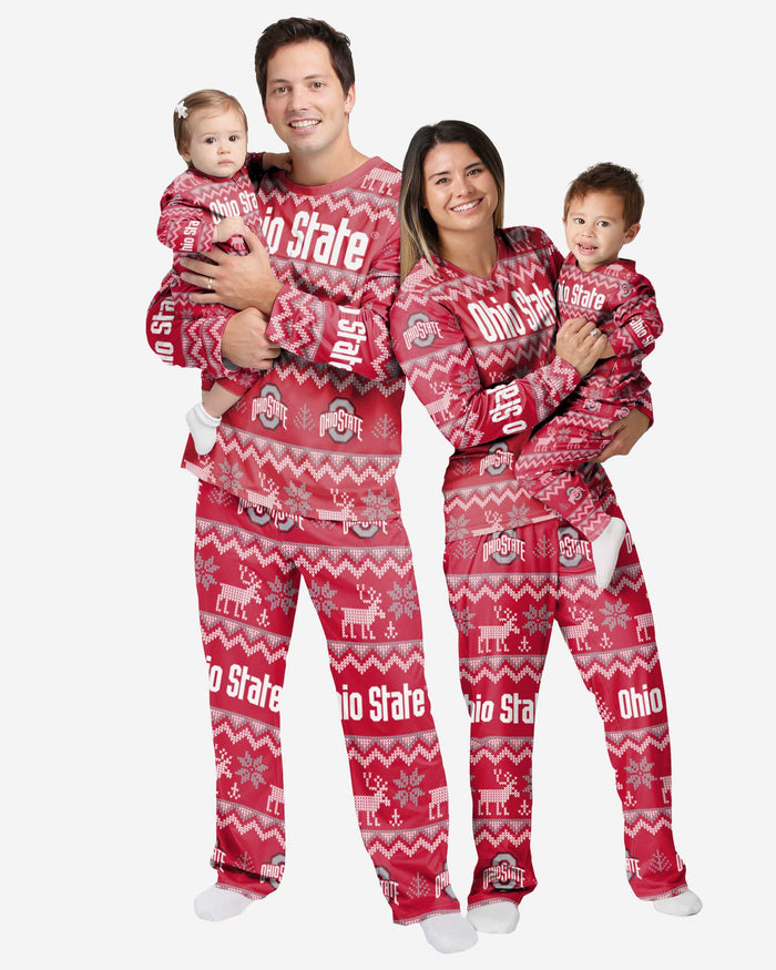 Ohio State Buckeyes Toddler Ugly Pattern Family Holiday Pajamas FOCO - FOCO.com