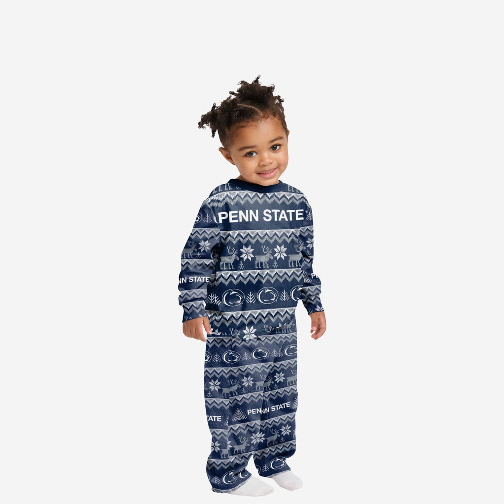 Penn State Nittany Lions Toddler Ugly Pattern Family Holiday Pajamas FOCO 2T - FOCO.com