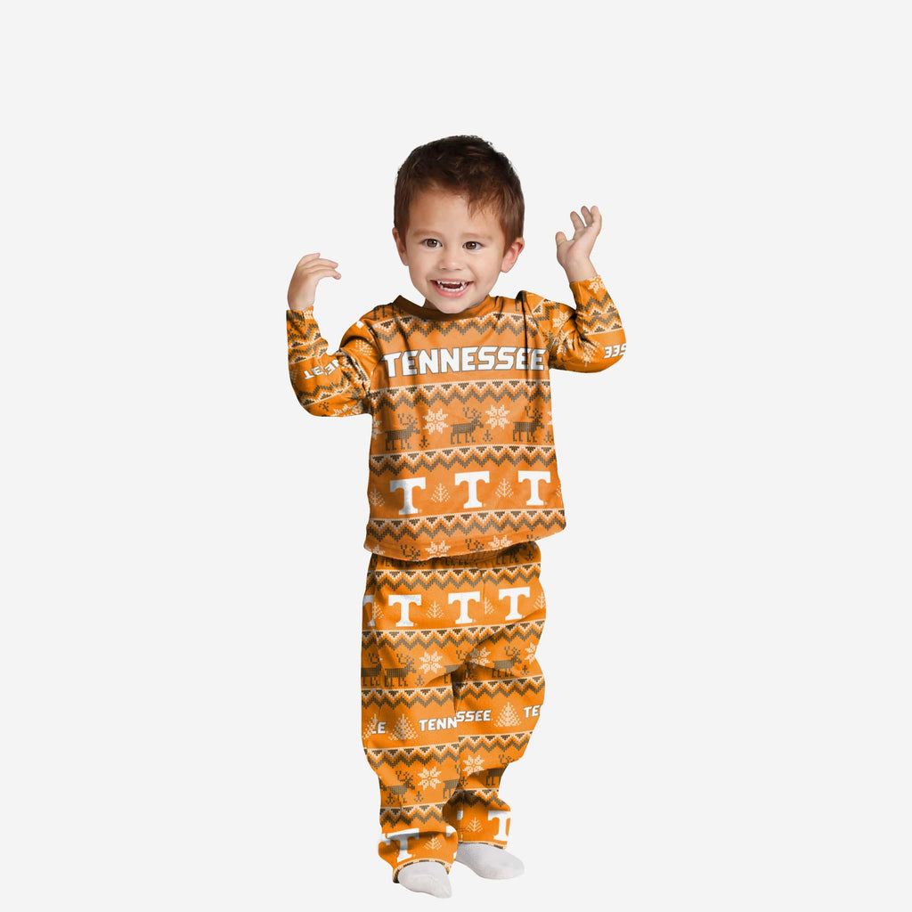Tennessee Volunteers Toddler Ugly Pattern Family Holiday Pajamas FOCO 2T - FOCO.com