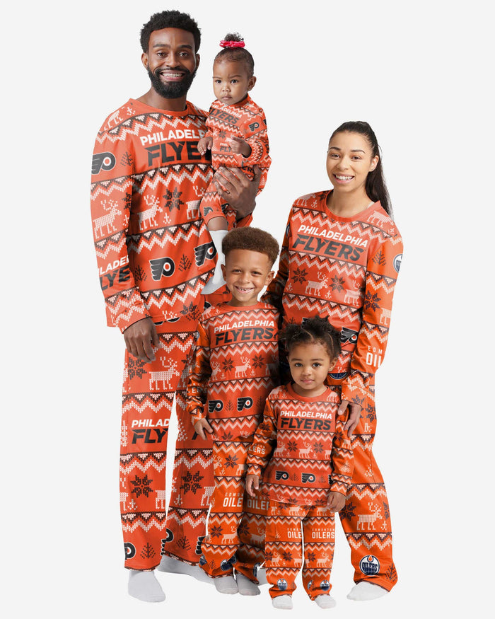 Philadelphia Flyers Infant Ugly Pattern Family Holiday Pajamas FOCO - FOCO.com