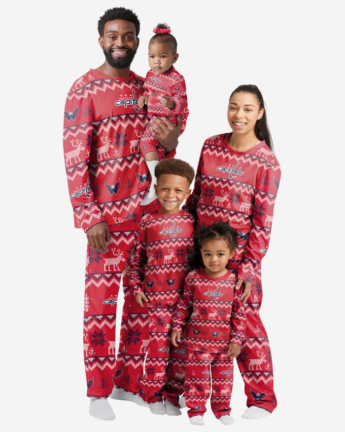Washington Capitals Infant Ugly Pattern Family Holiday Pajamas FOCO - FOCO.com