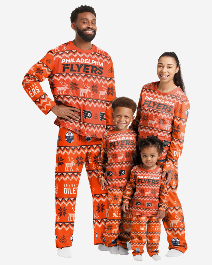 Philadelphia Flyers Toddler Ugly Pattern Family Holiday Pajamas FOCO - FOCO.com