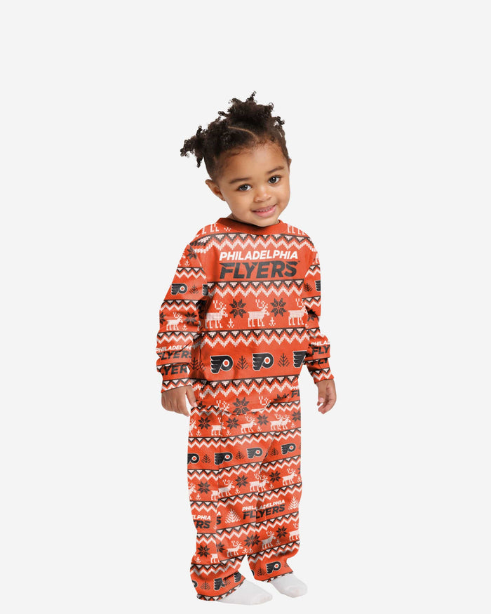 Philadelphia Flyers Toddler Ugly Pattern Family Holiday Pajamas FOCO 2T - FOCO.com