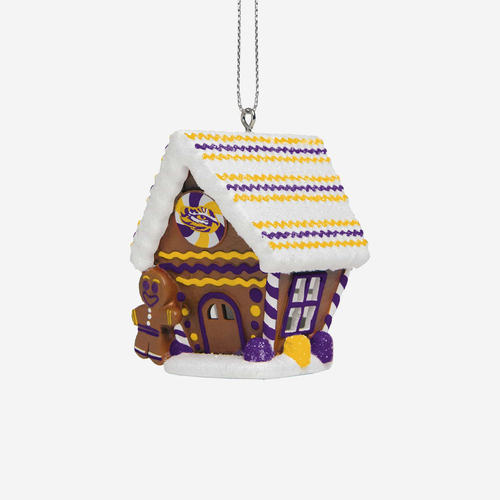 LSU Tigers Gingerbread House Ornament FOCO - FOCO.com