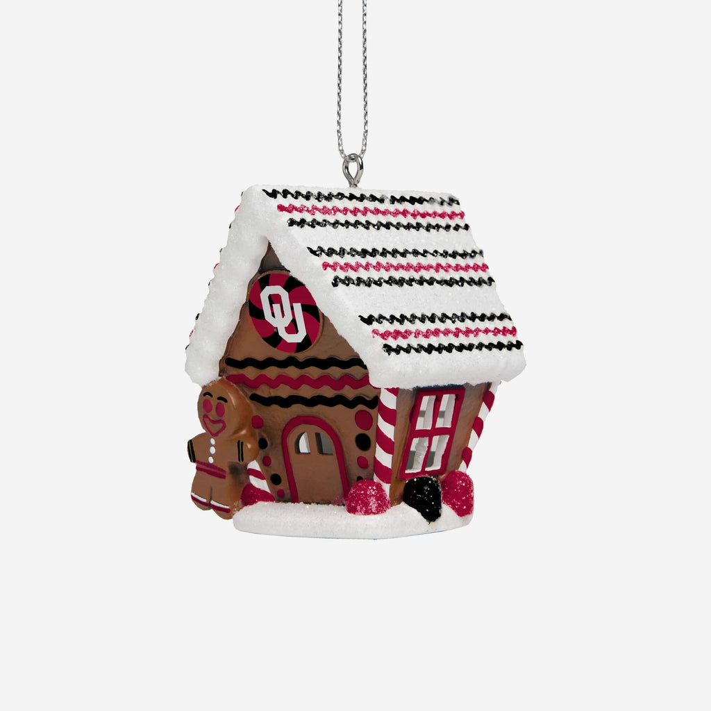 Oklahoma Sooners Gingerbread House Ornament FOCO - FOCO.com