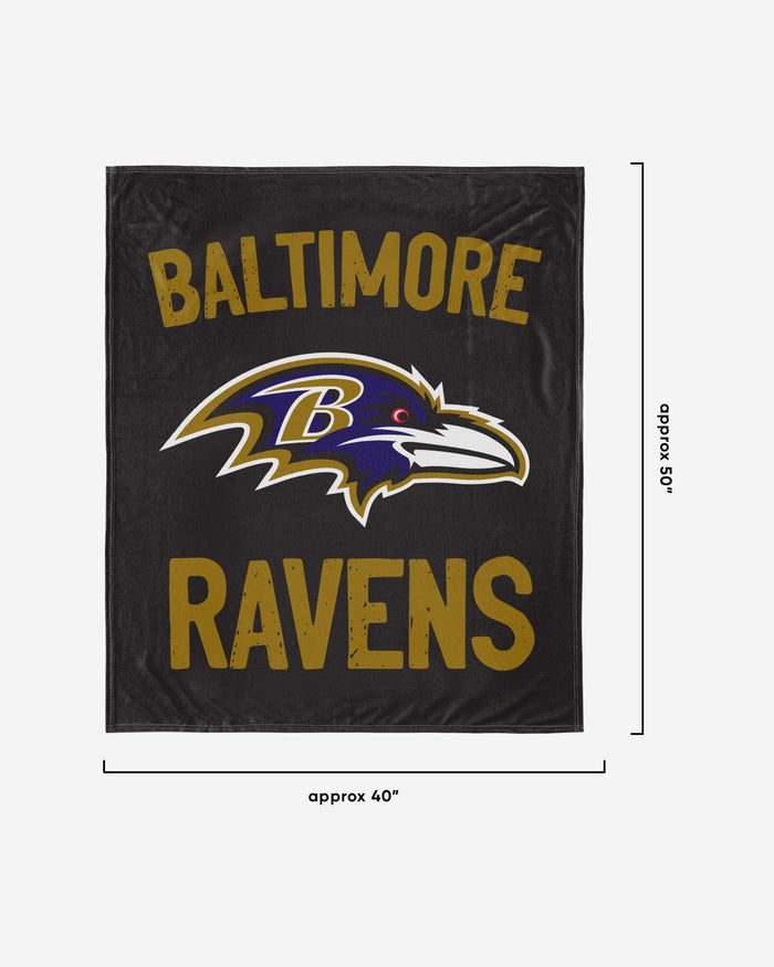 Baltimore Ravens Throw Blanket With Plush Bear FOCO - FOCO.com