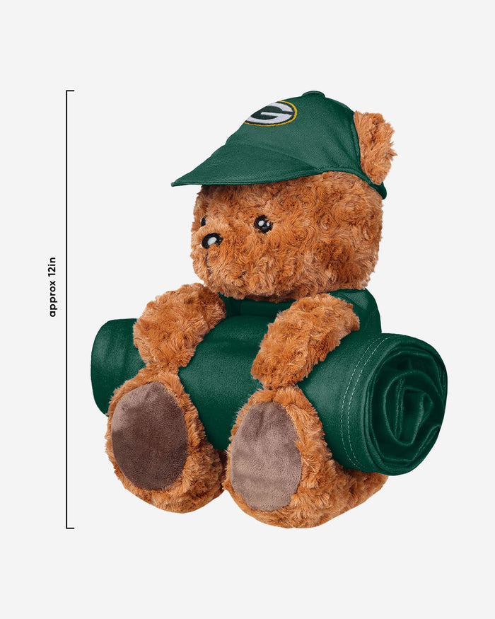 Green Bay Packers Throw Blanket With Plush Bear FOCO - FOCO.com
