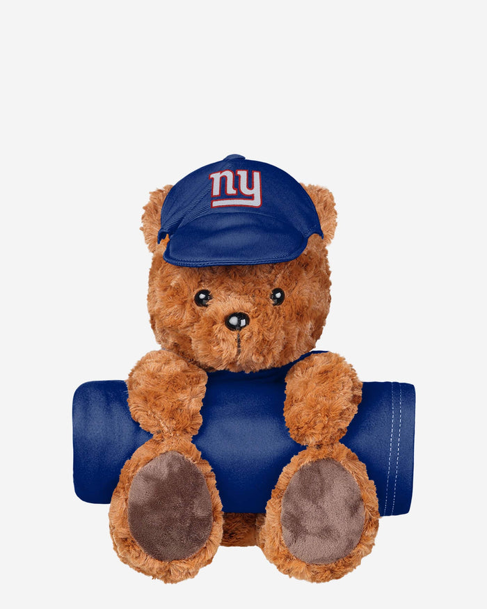 New York Giants Throw Blanket With Plush Bear FOCO - FOCO.com