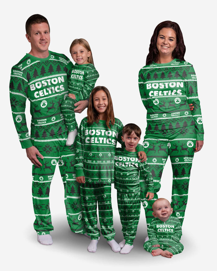 Boston Celtics Toddler Family Holiday Pajamas FOCO - FOCO.com