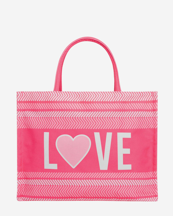 Love Print Stitch Pattern Canvas Tote Bag FOCO - FOCO.com