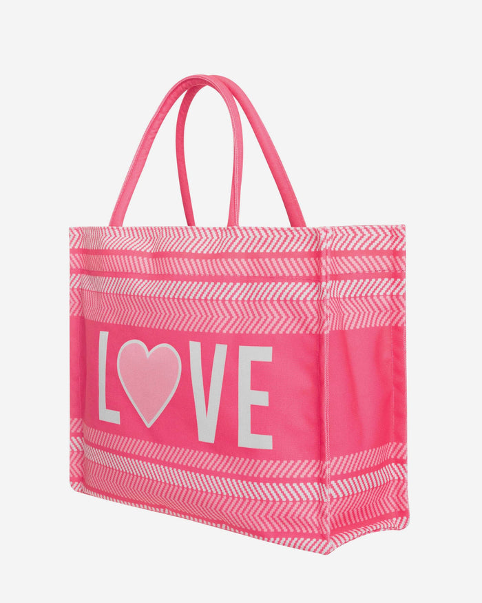 Love Print Stitch Pattern Canvas Tote Bag FOCO - FOCO.com