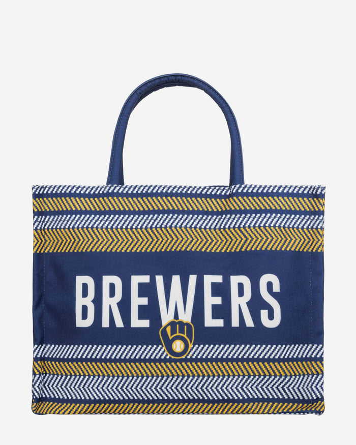 Milwaukee Brewers Stitch Pattern Canvas Tote Bag FOCO - FOCO.com