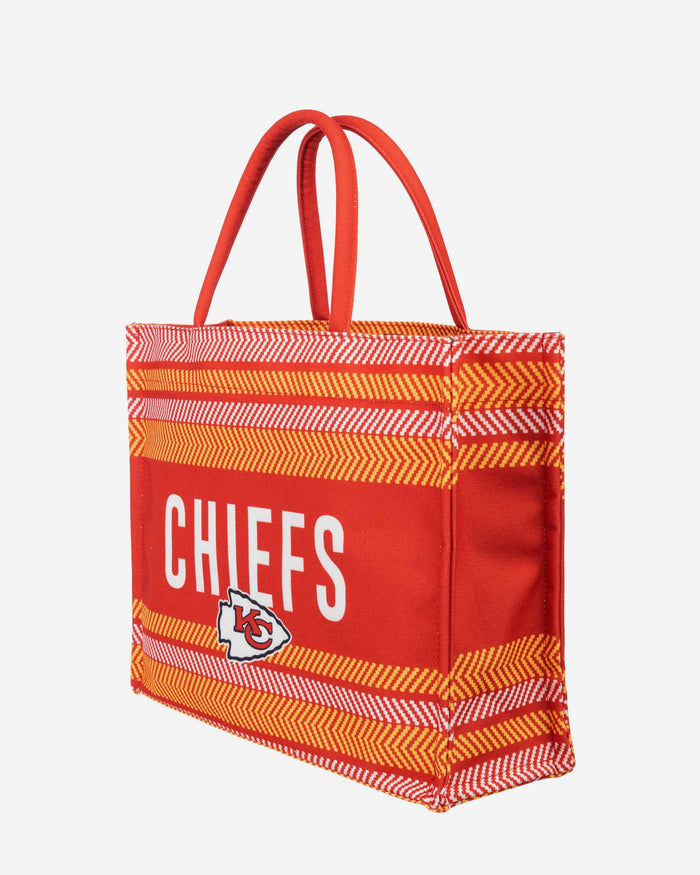 Kansas City Chiefs Stitch Pattern Canvas Tote Bag FOCO - FOCO.com